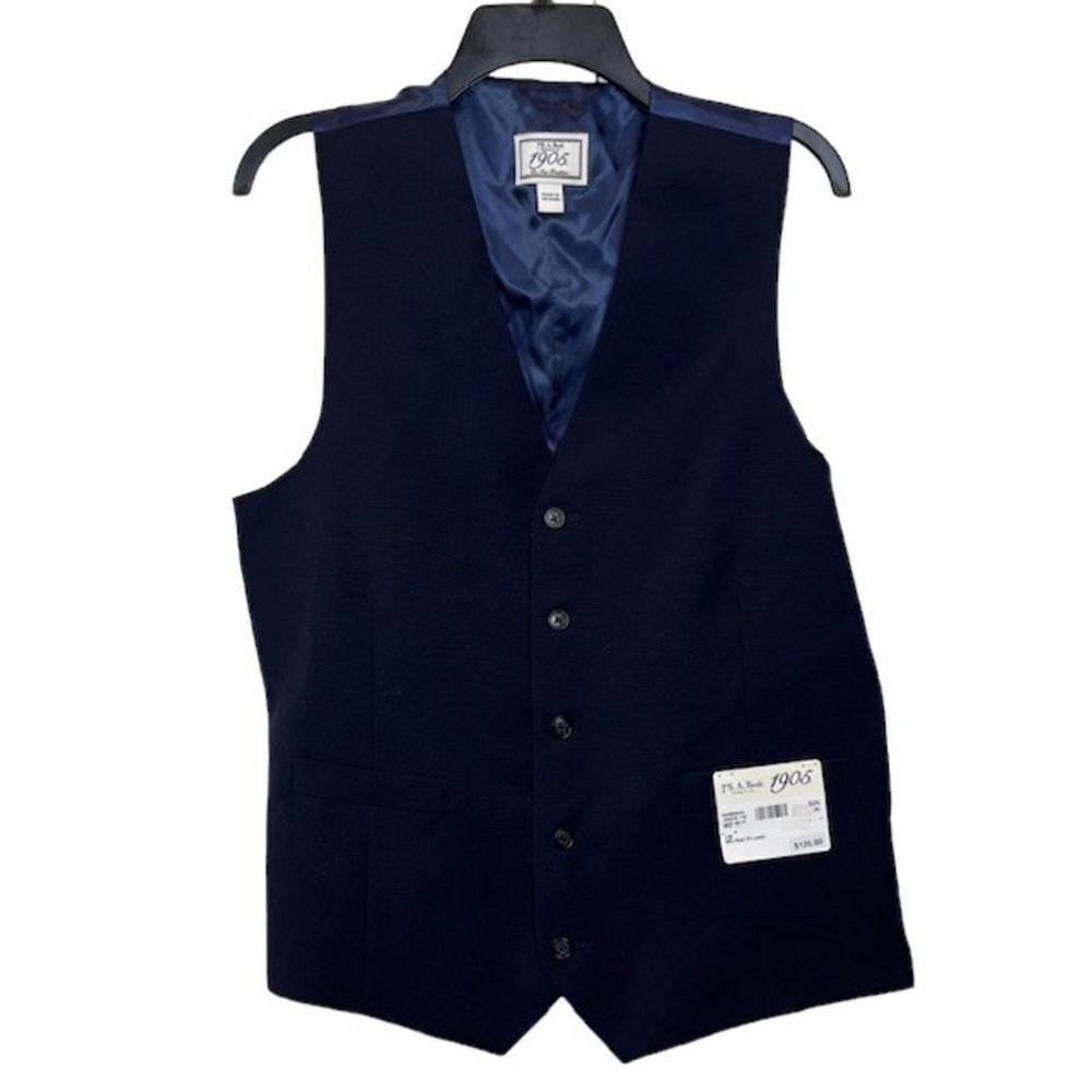 NWT Jos. A. Bank Men's‎ Navy Dress Vest 98% Wool 39 Long
